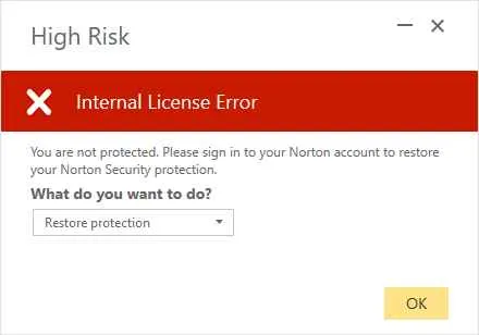 Norton Antivirus Security Error