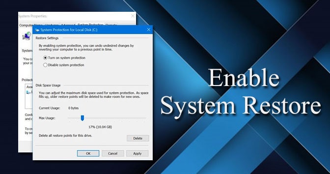 Explaining-Enable-System-Restore-method-to-Fix-AVG-Error-Code-42125