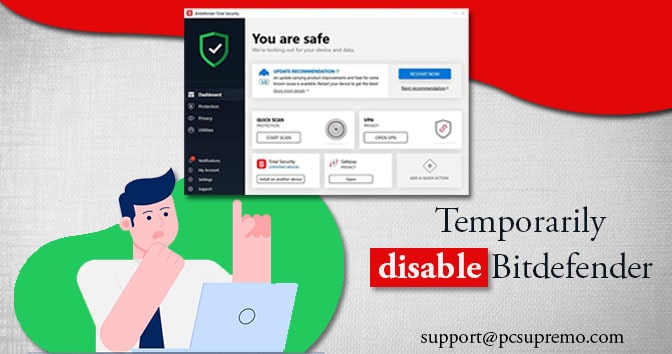 How to temporarily disable Bitdefender
