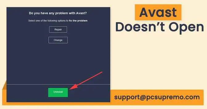 Avast Doesn't Open